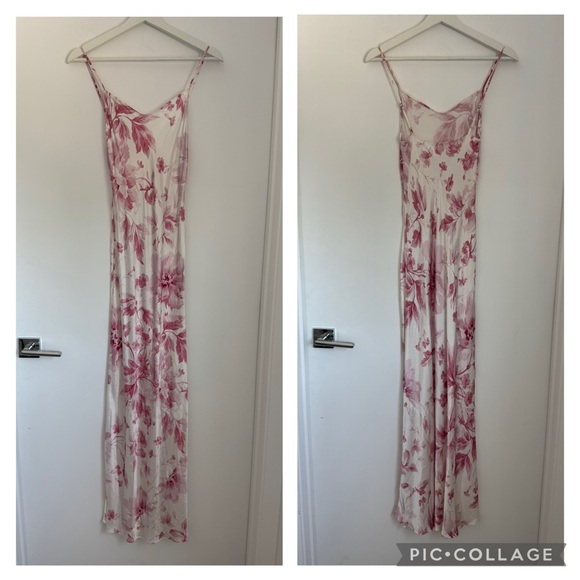 Reformation XS Parma Silk Maxi Dress in Swoon Pink White - Picture 5 of 14